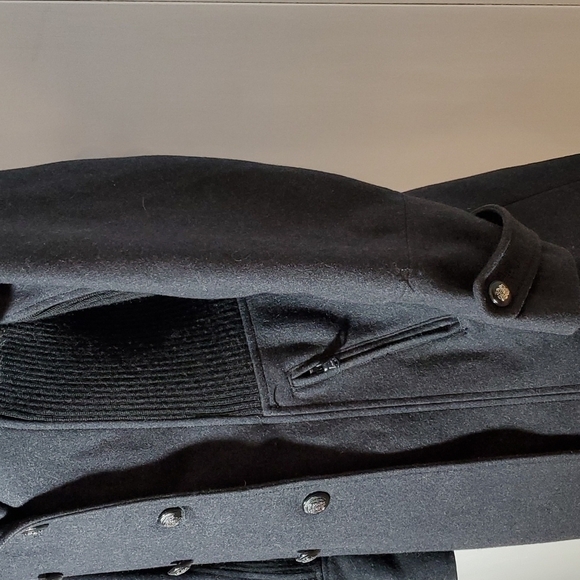 GUESS - Women's Wool Double breasted winter coat faux fur WARM Neutral Mod Sz. L - Picture 4 of 9